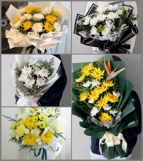 山东临沂费县芍药山乡白事花束代送